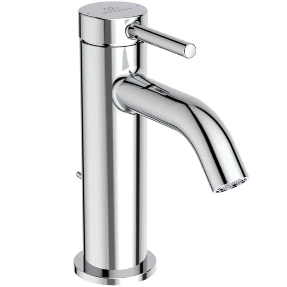 Chromene Armatur von Ideal Standard mit schwenkbarem Auslauf und leicht bedienbarem Hebel zur Wasserregulierung, ohne erkennbare Maße oder spezifische Modellbezeichnung.